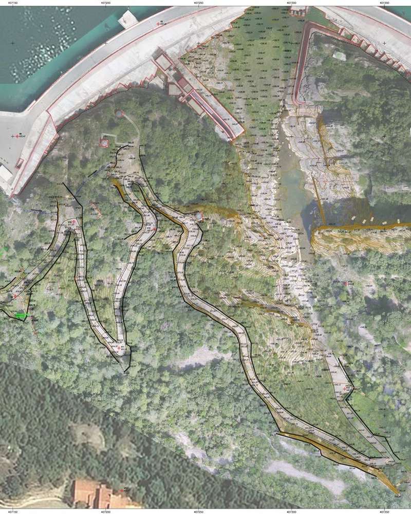 Ortofoto i cartografia de la presa del Pantà de la Baells